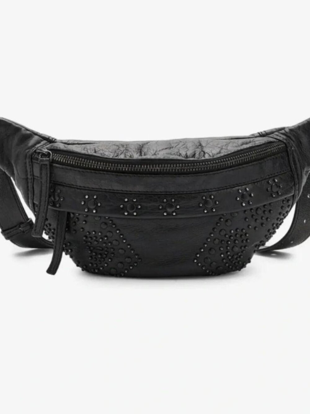 Free People Black Studded Leather Belt Bag Fanny Pack Shoulder Bag NWT - Picture 2 of 11